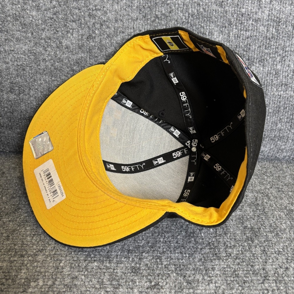 Pittsburgh Steelers Hat Cap Fitted Mens 7 3/4 Black Yellow NFL Football New Era - Picture 6 of 10